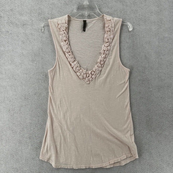 XCVI Tank Top Womens‎ SMALL Pink Rosettes Camisole Sleeveless - Picture 1 of 12